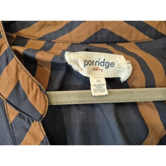 Anthropologie Porridge Womens Brown Black Geometric Mireil Midi Dress XL - Picture 6 of 7